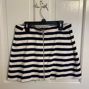 ZARA Navy & White Zip-Up Skirt - BRAND NEW
